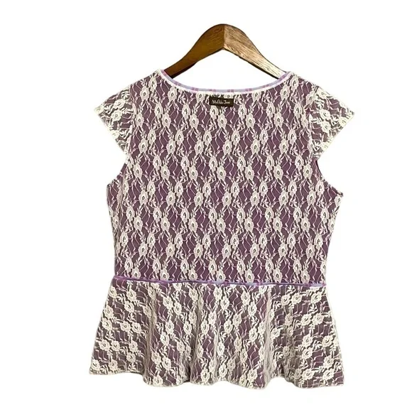 MATILDA Jane lace peplum top size S - Picture 10 of 11